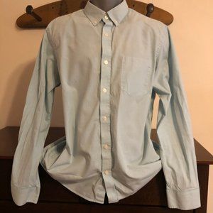 Banana Republic Green/White Checkered Shirt Slim
